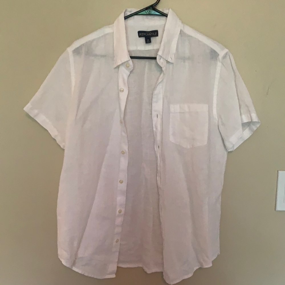 J Crew light summer white button down short sleeve